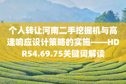 个人转让河南二手挖掘机与高速响应设计策略的实施——HDR54.69.75关键词解读