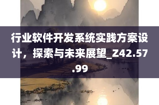 行业软件开发系统实践方案设计，探索与未来展望_Z42.57.99