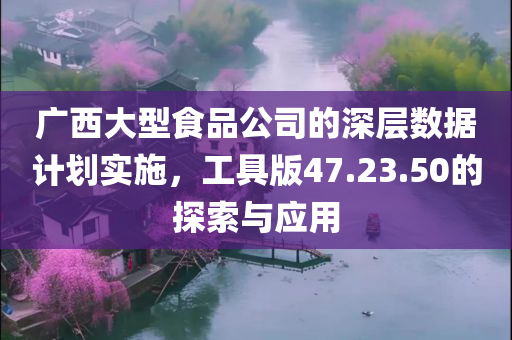 广西大型食品公司的深层数据计划实施，工具版47.23.50的探索与应用