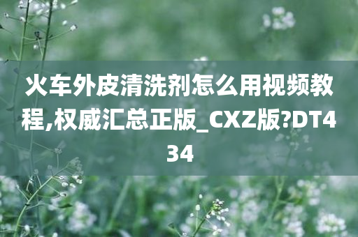 火车外皮清洗剂怎么用视频教程,权威汇总正版_CXZ版?DT434