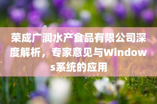 荣成广润水产食品有限公司深度解析，专家意见与Windows系统的应用