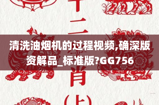 清洗油烟机的过程视频,确深版资解品_标准版?GG756