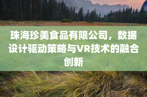 珠海珍美食品有限公司，数据设计驱动策略与VR技术的融合创新