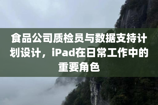 食品公司质检员与数据支持计划设计，iPad在日常工作中的重要角色