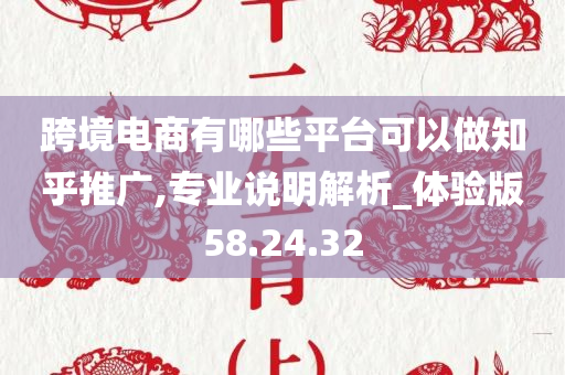 跨境电商有哪些平台可以做知乎推广,专业说明解析_体验版58.24.32