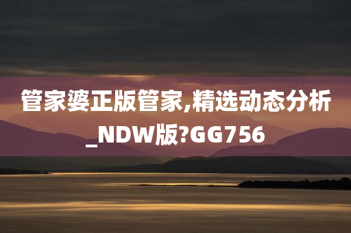 管家婆正版管家,精选动态分析_NDW版?GG756