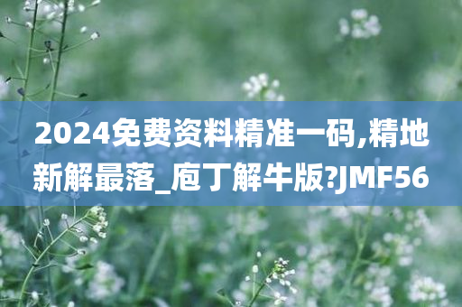 2024免费资料精准一码,精地新解最落_庖丁解牛版?JMF56