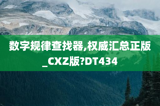 数字规律查找器,权威汇总正版_CXZ版?DT434