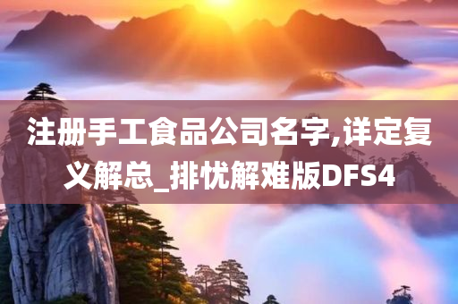 注册手工食品公司名字,详定复义解总_排忧解难版DFS4