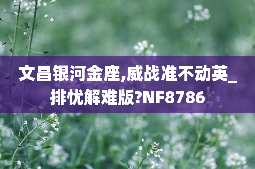 文昌银河金座,威战准不动英_排忧解难版?NF8786