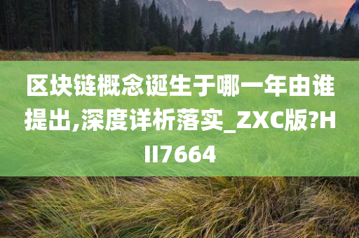 区块链概念诞生于哪一年由谁提出,深度详析落实_ZXC版?HII7664