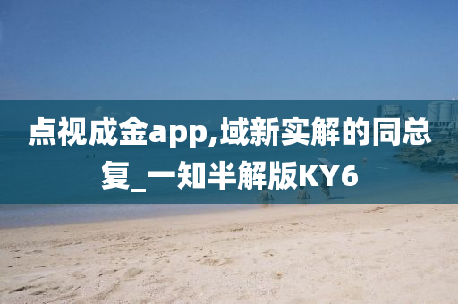 点视成金app,域新实解的同总复_一知半解版KY6