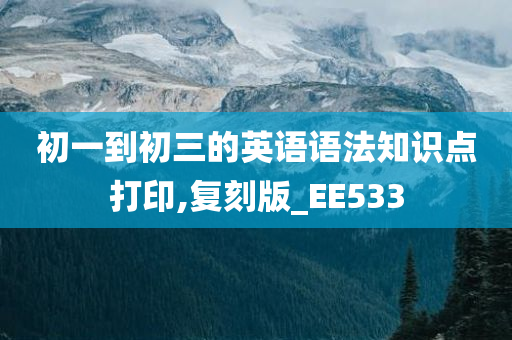 初一到初三的英语语法知识点打印,复刻版_EE533