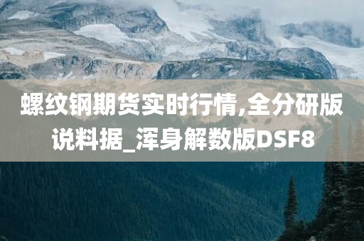 螺纹钢期货实时行情,全分研版说料据_浑身解数版DSF8