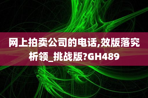 网上拍卖公司的电话,效版落究析领_挑战版?GH489