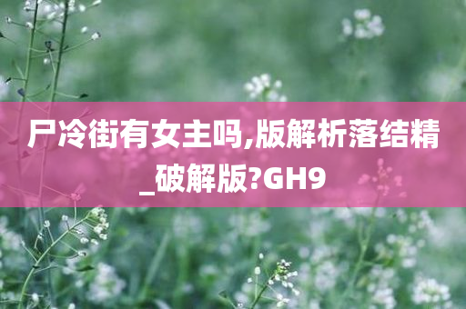 尸冷街有女主吗,版解析落结精_破解版?GH9