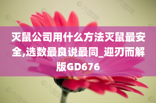 灭鼠公司用什么方法灭鼠最安全,选数最良说最同_迎刃而解版GD676