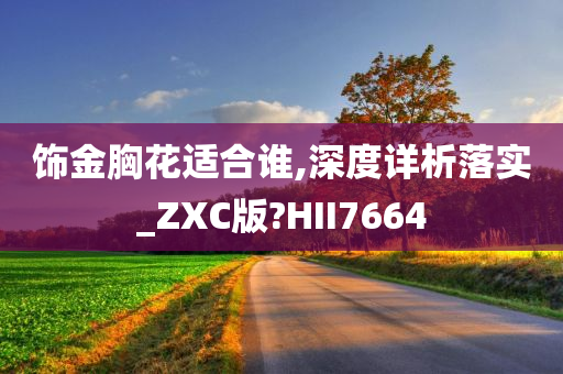 饰金胸花适合谁,深度详析落实_ZXC版?HII7664