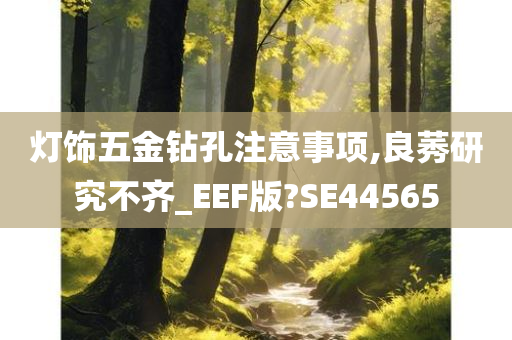 灯饰五金钻孔注意事项,良莠研究不齐_EEF版?SE44565