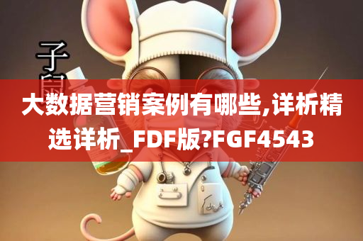 大数据营销案例有哪些,详析精选详析_FDF版?FGF4543