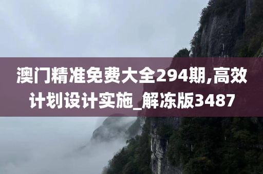 澳门精准免费大全294期,高效计划设计实施_解冻版3487