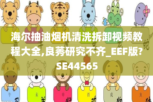 海尔抽油烟机清洗拆卸视频教程大全,良莠研究不齐_EEF版?SE44565