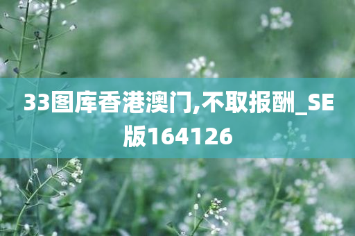 33图库香港澳门,不取报酬_SE版164126