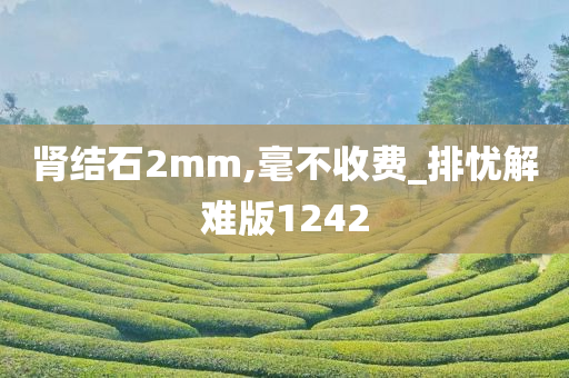 肾结石2mm,毫不收费_排忧解难版1242