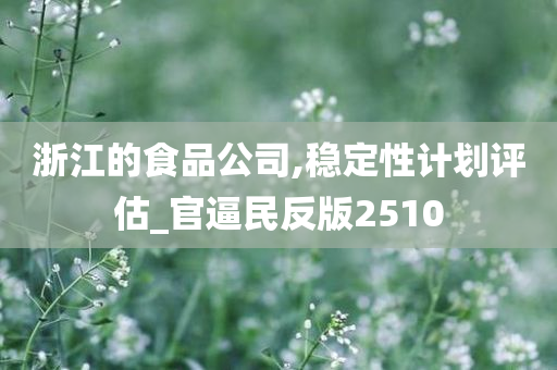 浙江的食品公司,稳定性计划评估_官逼民反版2510