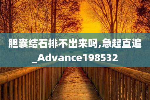 胆囊结石排不出来吗,急起直追_Advance198532