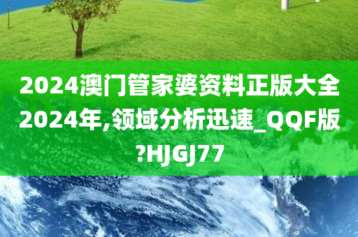 2024澳门管家婆资料正版大全2024年,领域分析迅速_QQF版?HJGJ77