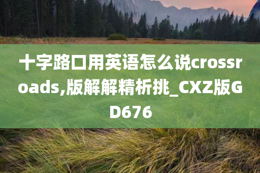 十字路口用英语怎么说crossroads,版解解精析挑_CXZ版GD676