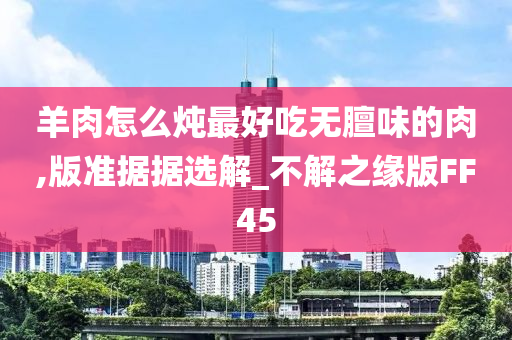 羊肉怎么炖最好吃无膻味的肉,版准据据选解_不解之缘版FF45