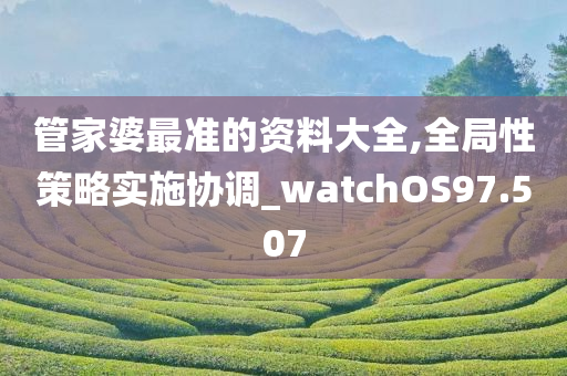 管家婆最准的资料大全,全局性策略实施协调_watchOS97.507