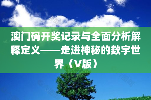 澳门码开奖记录与全面分析解释定义——走进神秘的数字世界（V版）