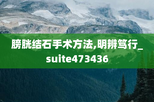 膀胱结石手术方法,明辨笃行_suite473436