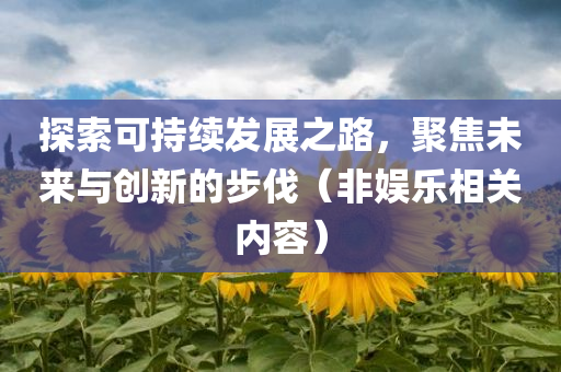 探索可持续发展之路，聚焦未来与创新的步伐（非娱乐相关内容）