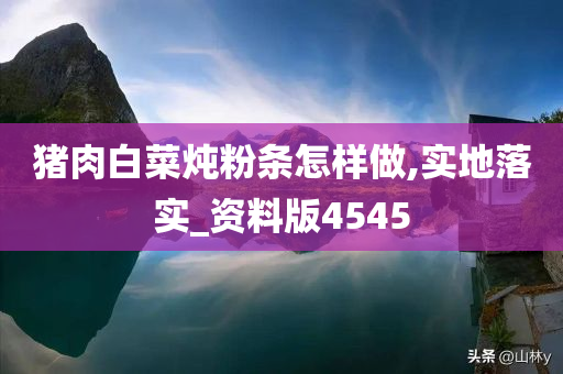 猪肉白菜炖粉条怎样做,实地落实_资料版4545