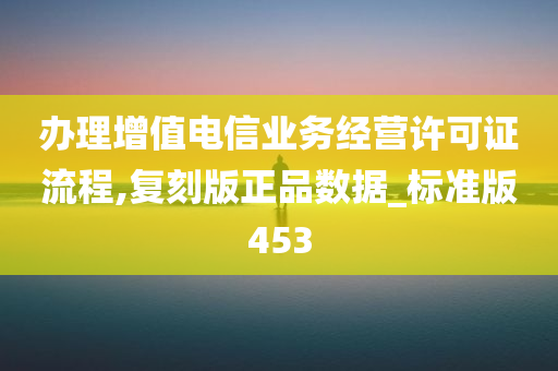 办理增值电信业务经营许可证流程,复刻版正品数据_标准版453