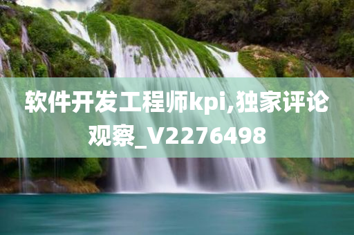 软件开发工程师kpi,独家评论观察_V2276498