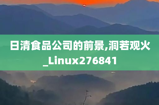 日清食品公司的前景,洞若观火_Linux276841