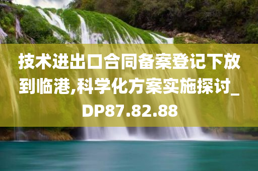 技术进出口合同备案登记下放到临港,科学化方案实施探讨_DP87.82.88