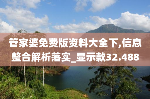 管家婆免费版资料大全下,信息整合解析落实_显示款32.488