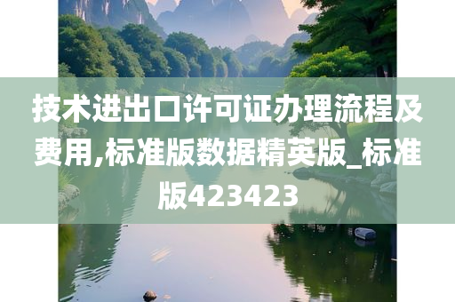 技术进出口许可证办理流程及费用,标准版数据精英版_标准版423423