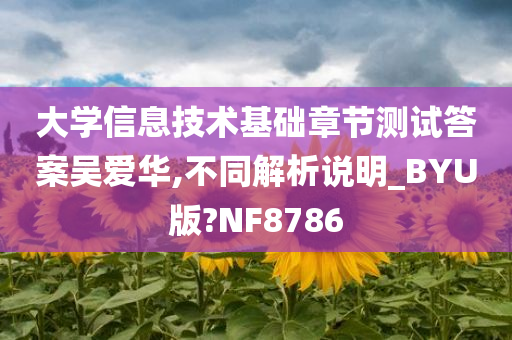 大学信息技术基础章节测试答案吴爱华,不同解析说明_BYU版?NF8786