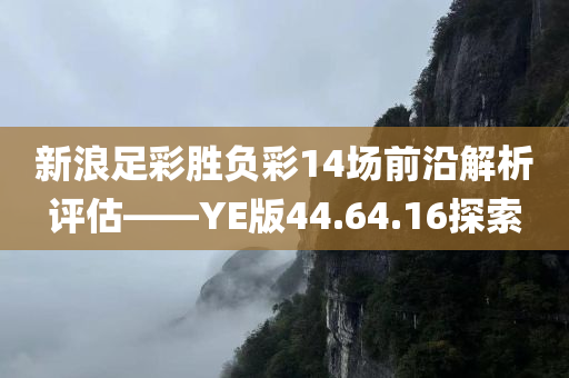 新浪足彩胜负彩14场前沿解析评估——YE版44.64.16探索