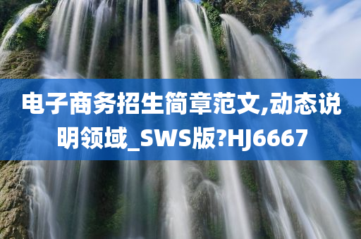 电子商务招生简章范文,动态说明领域_SWS版?HJ6667