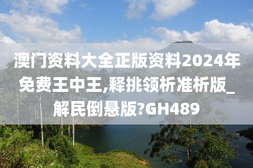 澳门资料大全正版资料2024年免费王中王,释挑领析准析版_解民倒悬版?GH489