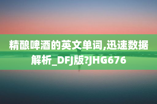 精酿啤酒的英文单词,迅速数据解析_DFJ版?JHG676