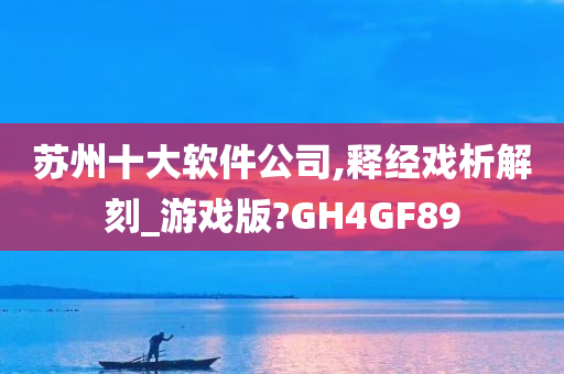 苏州十大软件公司,释经戏析解刻_游戏版?GH4GF89